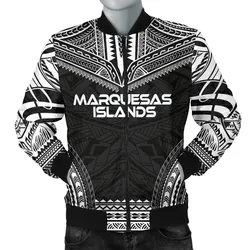 Marquesas Islands Polynesian Chief Men's Bomber Jacket - Black Version - Bn10