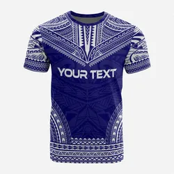 American Samoa Custom Personalised T-Shirt - American Samoa Seal Polynesian Chief Tattoo Blue Version