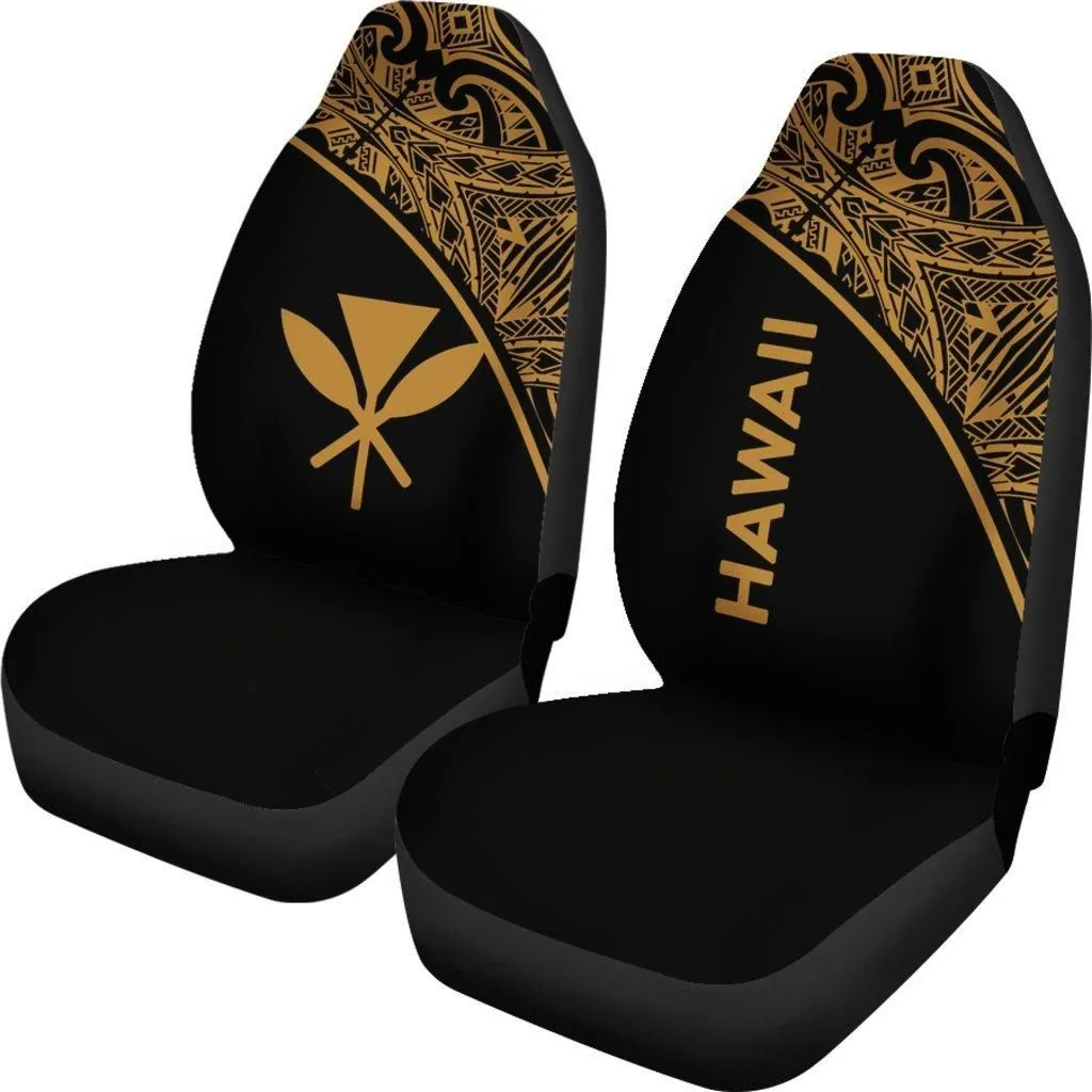 Hawaii Car Seat Covers - Hawaii Kanaka Maoli Polynesian Gold Curve