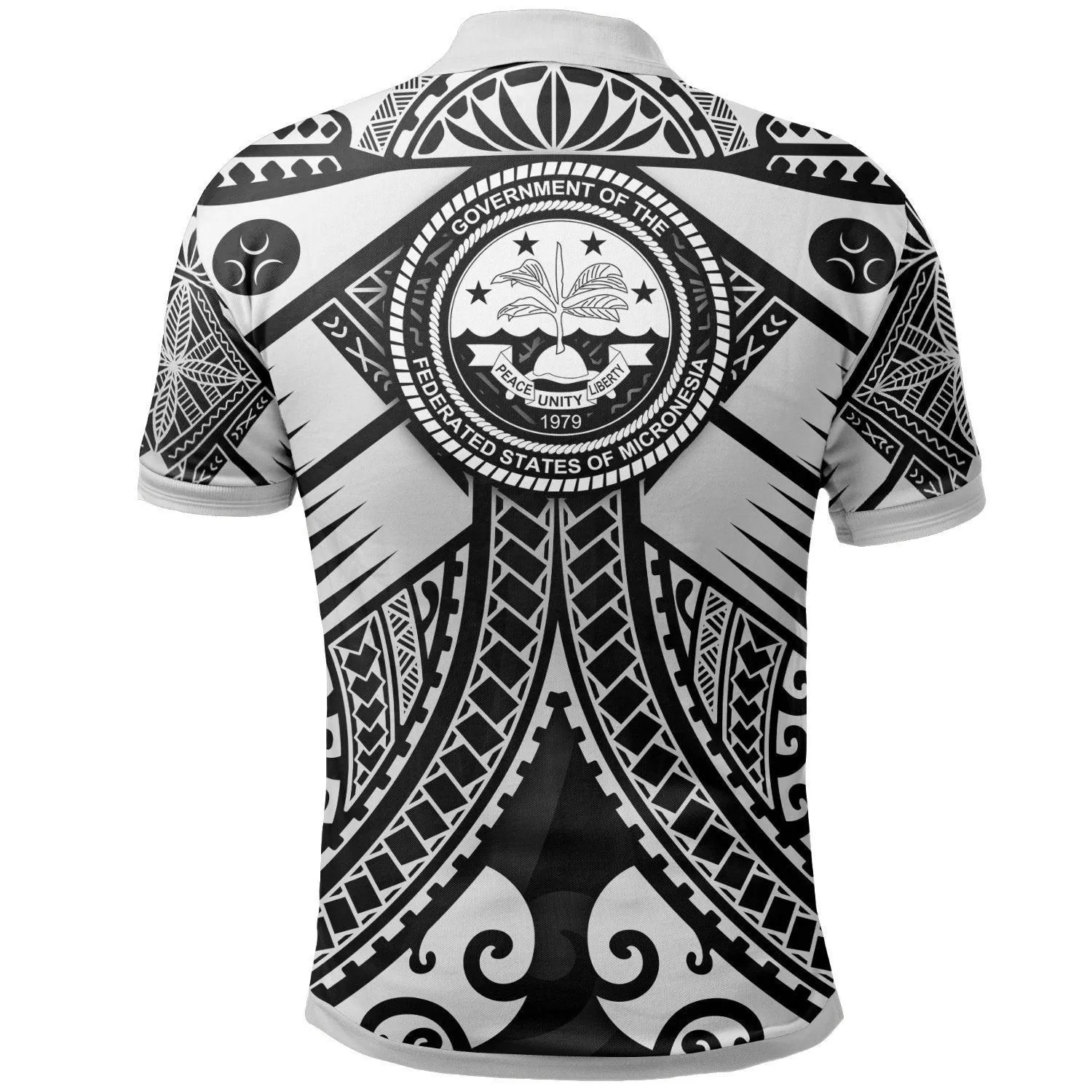 Fsm Custom Personalised Polo Shirt - White Seal with Polynesian Tattoo