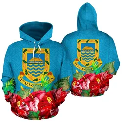 Hoodie Tuvalu Polynesian Flag Hibiscus - Bn39