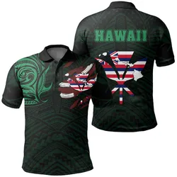 Hawaiian Kanaka Polo Shirt Heart Tattoo Green AH