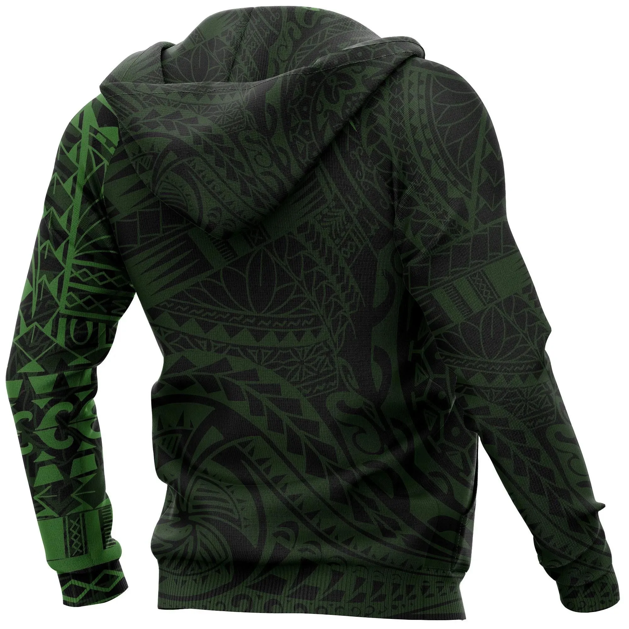 Alohawaii Clothing - Hoodie Polynesian Tattoo Style - Green A7