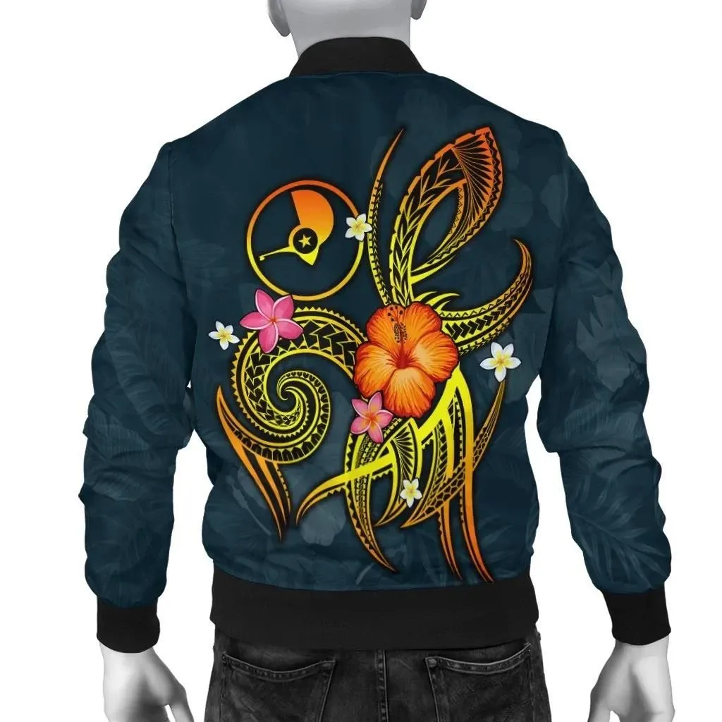 YAP Polynesian Men's Bomber Jacket - Legend of YAP (Blue) - BN15