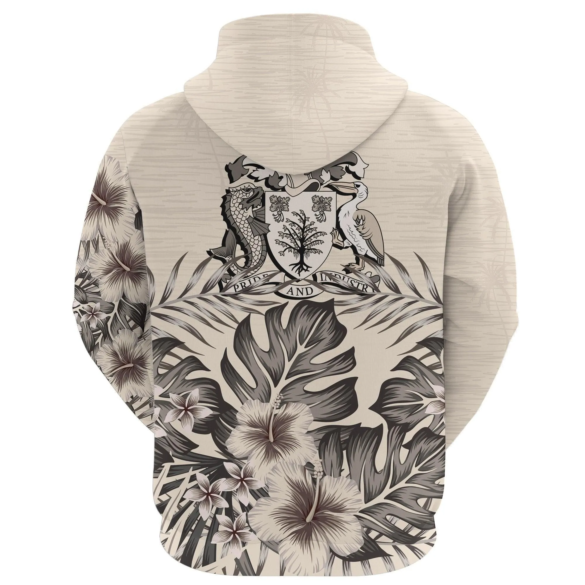 Barbados Hoodie The Beige Hibiscus No