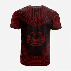 Marquesas Islands Custom Personalised T Shirt - Marquesas Islands Tiki Face Polynesian Chief Tattoo Red Version