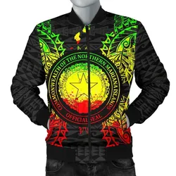 Northern Mariana Islands Polynesian Mens Bomber Jacket Map Reggae