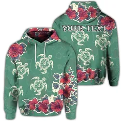 (Personalised) Hawaiian Turtle And Colorful Hibiscus Polynesian Hoodie