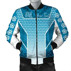 Polynesian Pride Jacket - Personalized Kakau Hawaii Polynesian Blue Gradient Bomber Jacket LT10