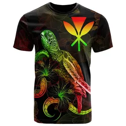 Alohawaii T-Shirt - Tee Hawaii Polynesian - Turtle With Blooming Hibiscus Reggae - BN22