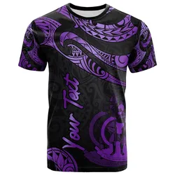 Vanuatu Polynesian Custom Personalised T-Shirt - Poly Tattoo Purple Version