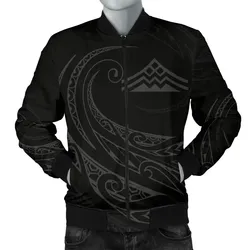 Mauna Kea Polynesian Men√¢‚Ç¨‚Ñ¢s Bomber Jacket - Gray - Frida Style - AH J9