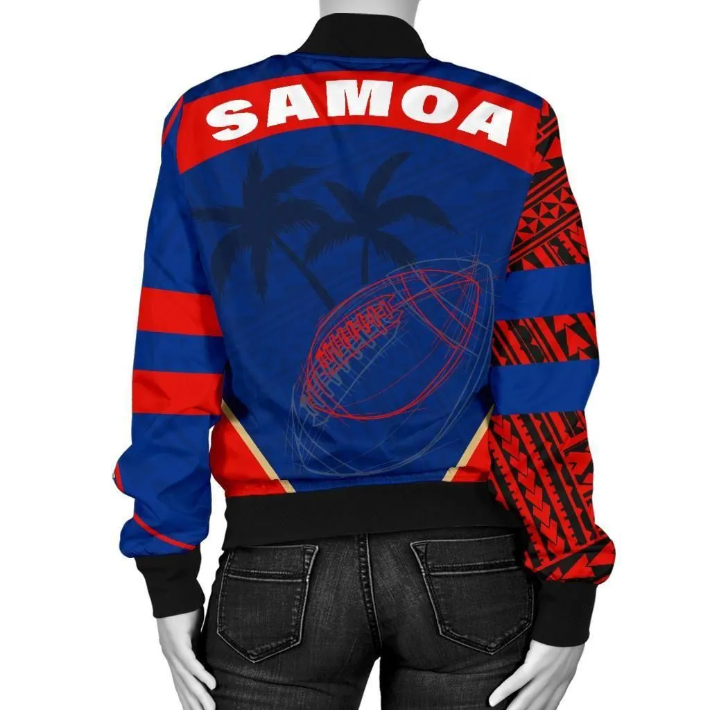 Alohawaii Jacket - Bomber Jacket Samoa - Rugby Ball Fire - BN09