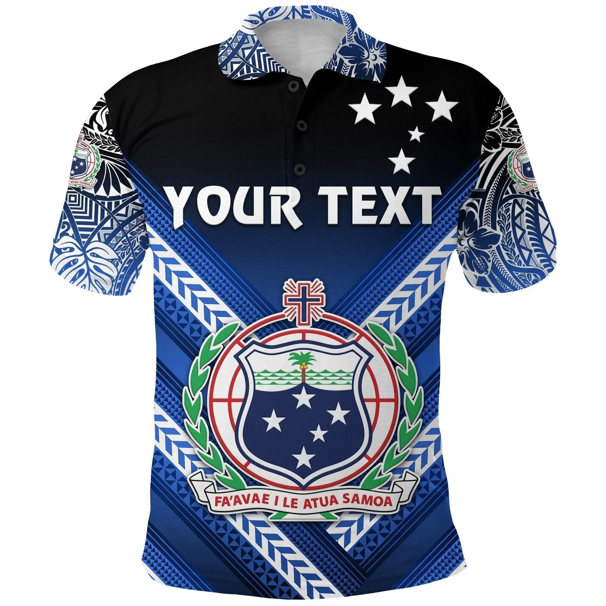 (Custom Personalised) Manu Samoa Rugby Polo Shirt Creative Style - Blue