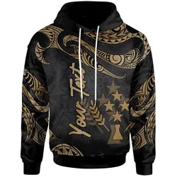 Kosrae Micronesia Custom Personalised Hoodie - Poly Tattoo Gold Version