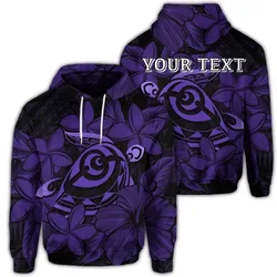 Alohawaii Hoodie - (Personalised) Hawaiian Turtle Hibiscus Plumeria Kanaka Polynesian Hoodie Purple - Soft Style - AH - J4R