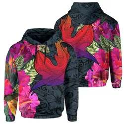 Hawaii Polynesian Hibiscus Shark Hoodie - AH - Rock Style