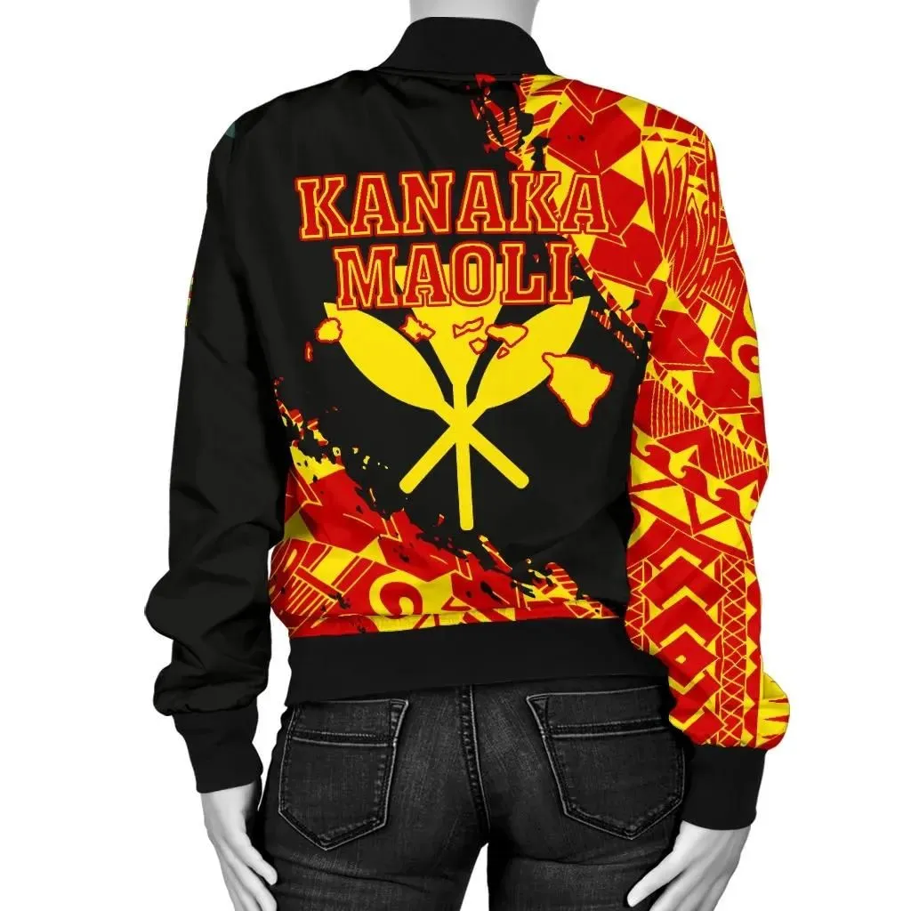 FamilyGater Jacket - Kanaka Flag Polynesian Women's Bomber Jacket - Nora Style - AH J9