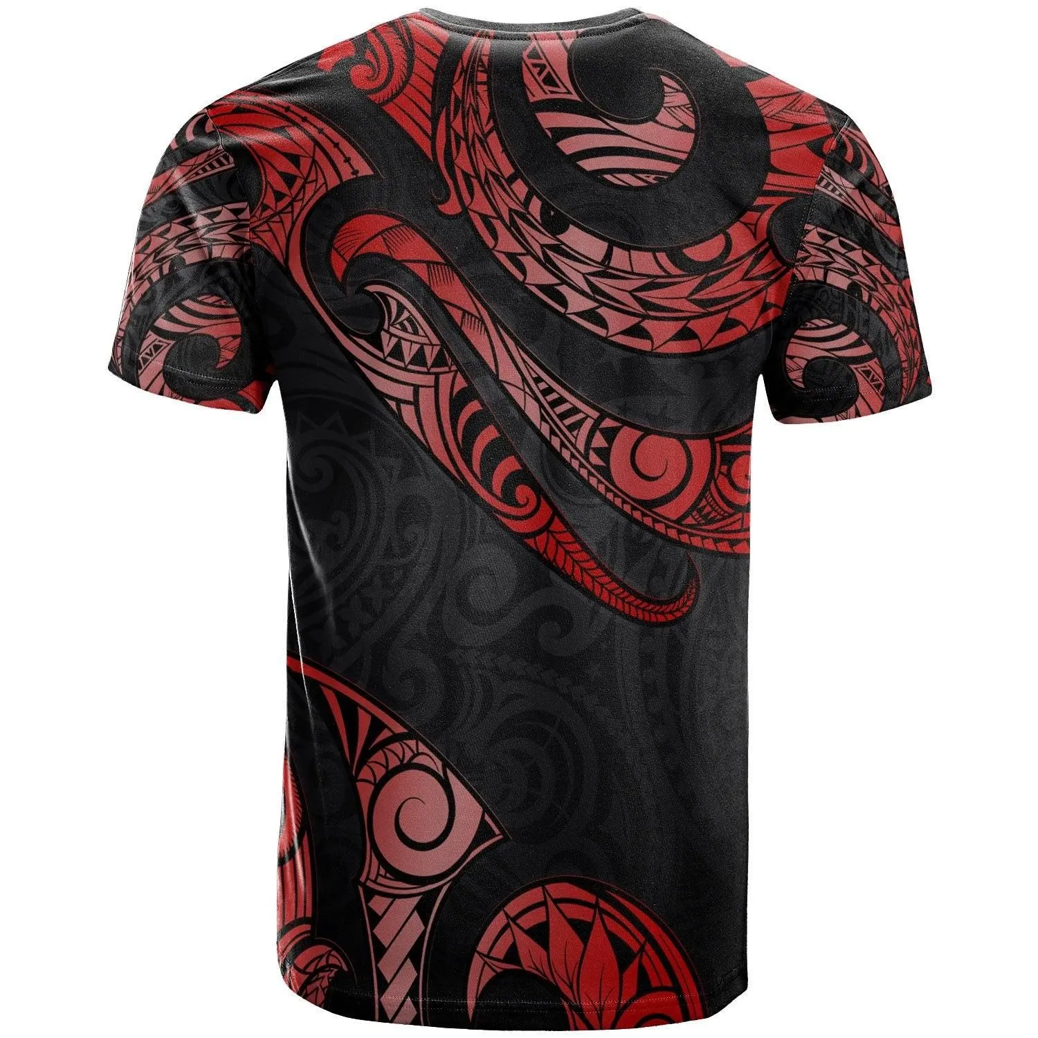 Samoa Polynesian Custom Personalised T-Shirt - Poly Tattoo Red Version