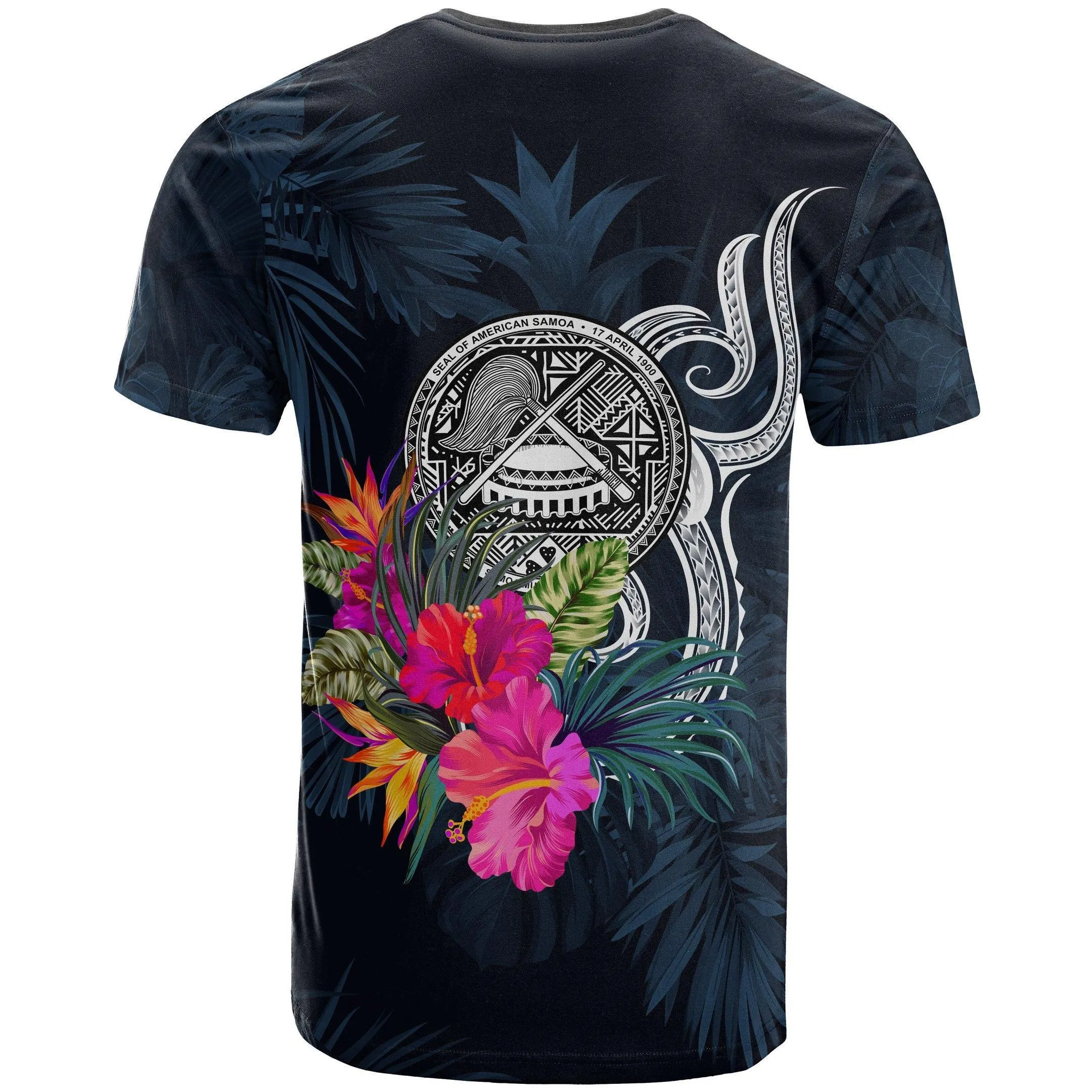 Alohawaii T-Shirt - Tee American Samoa Polynesian - Tropical Flower - BN12