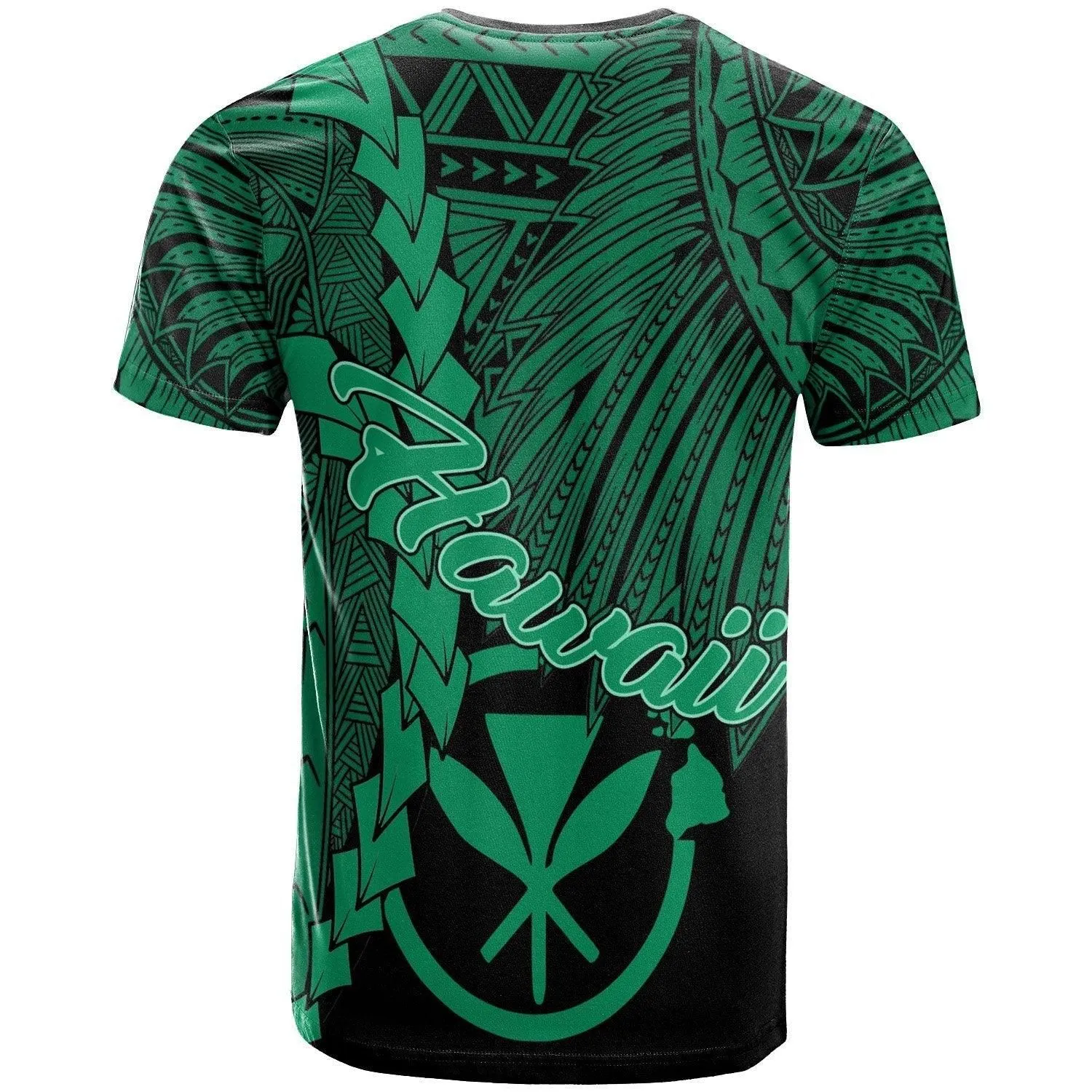 Hawaii Polynesian Custom Personalised T Shirt - Tribal Wave Tattoo Green
