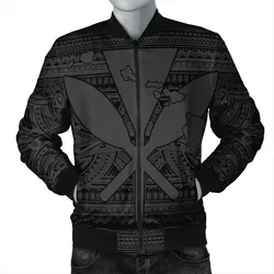 Alohawaii Jacket - Hawaiian Kanaka Polynesian Tribal Bomber Jacket Reggae Color Gray AH - J7R