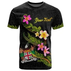 Fiji Polynesian Custom Personalised T shirt - Plumeria Tribal