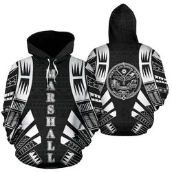 Marshall Islands All Over Hoodie - Black Tattoo Style - Bn01