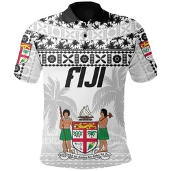 Fiji Polo Shirt Tapa Pattern - Rugby Style