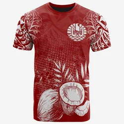 French Polynesia French Polynesia Flag Coconut Polynesian Tattoo Red Unisex 3D T-Shirt All Over Print ONCHT
