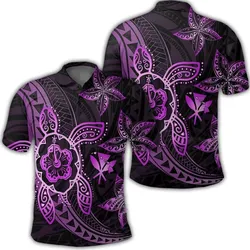 Kanaka Map Hibiscus Plumeria Turtle Art Pink Polynesian Polo Shirt