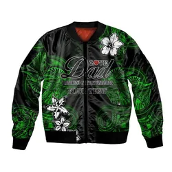 (Custom Personalised) Polynesian Fathers Day Bomber Jacket I Love You In Every Universe - Green LT8