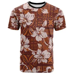 Polynesian Shirt - Tribal Vintage Hibiscus Flowers