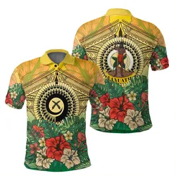 Vanuatu Polynesian Hibiscus Polo Shirt T09