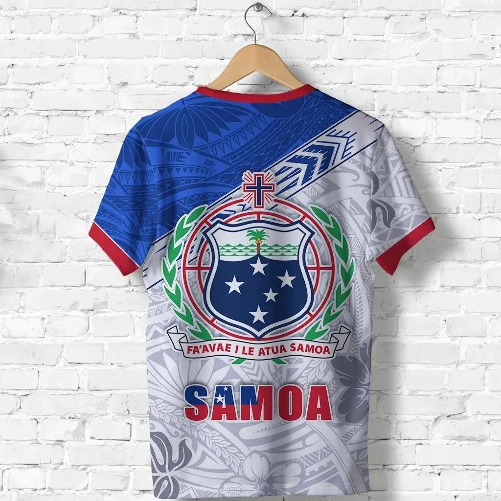 (Custom Personalised) Samoa Rugby T Shirt Spirit Manu Samoa White K13