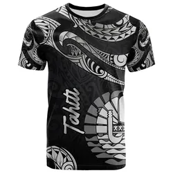 Tahiti Polynesian T-Shirt - Poly Tattoo White Version