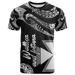 Wallis and Futuna Polynesian T shirt - Poly Tattoo White Version