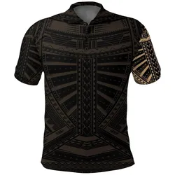 Polynesian Pride Polo Shirt - New Zealand Polo Shirt, Maori Samoan Polynesian Tattoo Golf Gold
