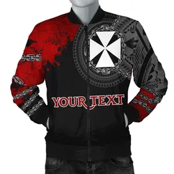 Wallis and Futuna Polynesian Personalised Mens Bomber Jacket - Polynesian Chain Style