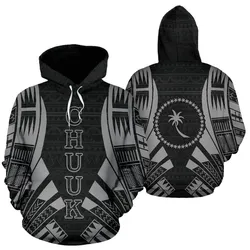 Chuuk All Over Hoodie - Grey Tattoo Style