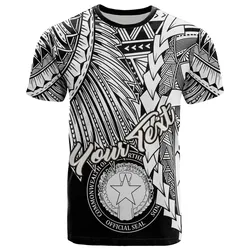 Northern Mariana Islands Polynesian Custom Personalised T shirt - Tribal Wave Tattoo White