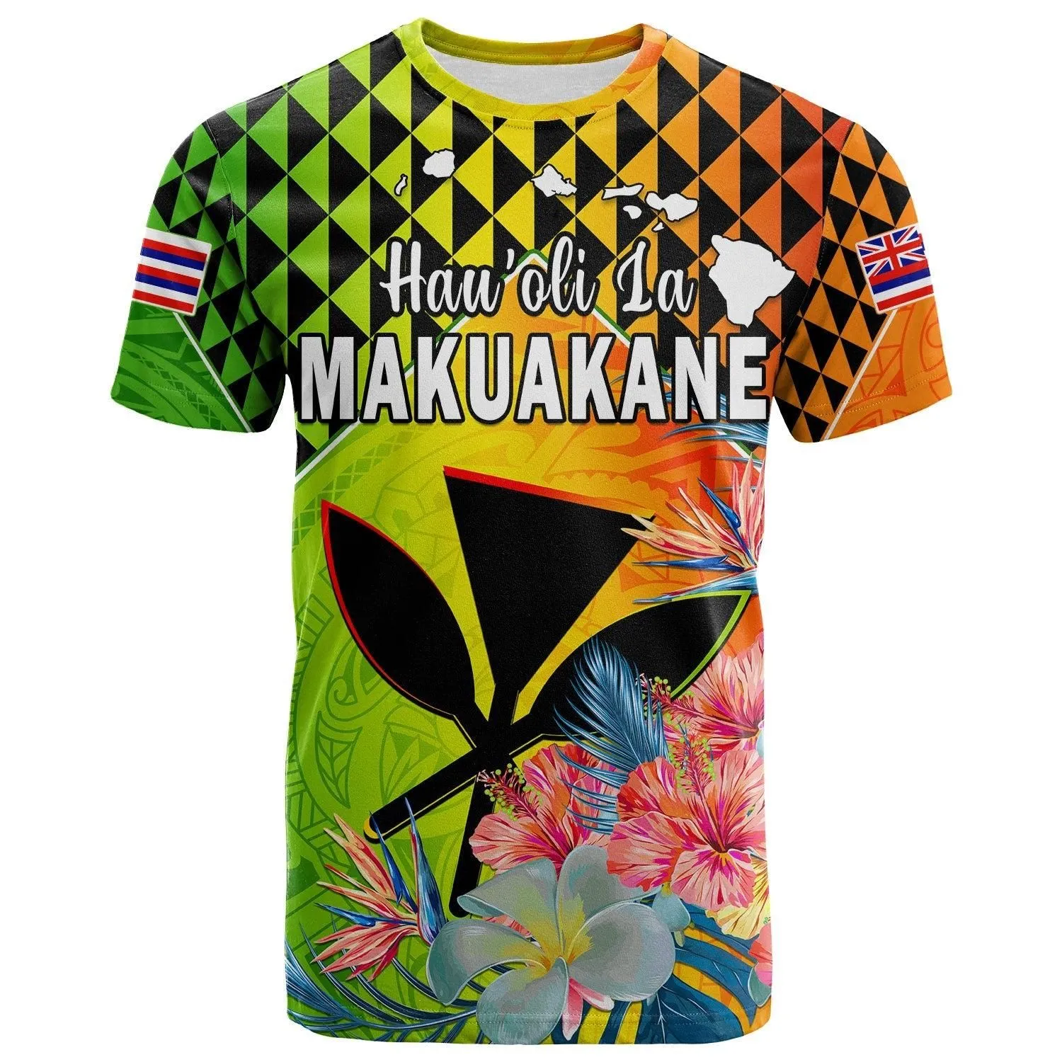 (Custom Personalised) Happy Hawaii Fathers Day T Shirt Hawaiian Tribal Kanaka Maoli Hibiscus LT14