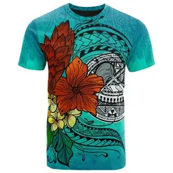 American Samoa T-Shirt - Tropical Flowers Style