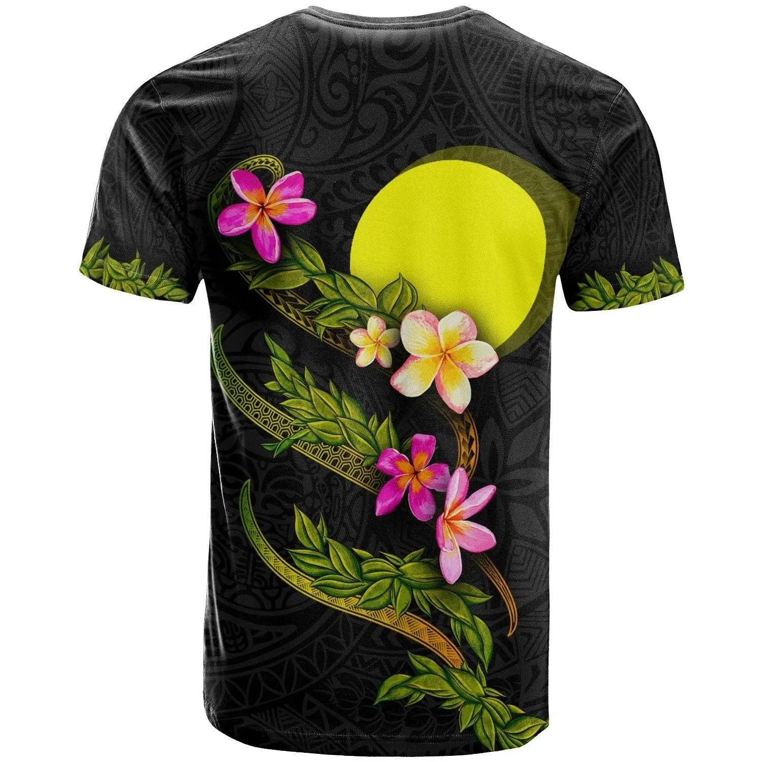 Palau Polynesian T shirt - Plumeria Tribal