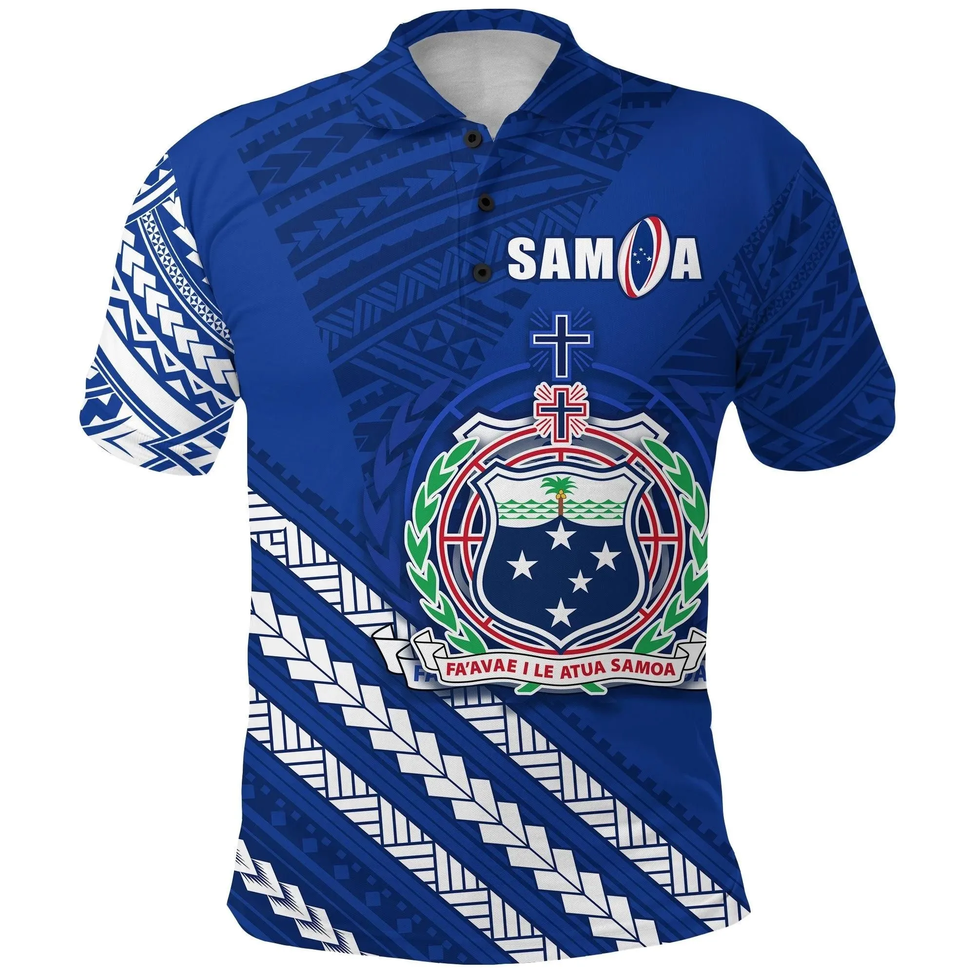 (Custom Personalised) Samoa Rugby Polo Shirt Go The Manu K13