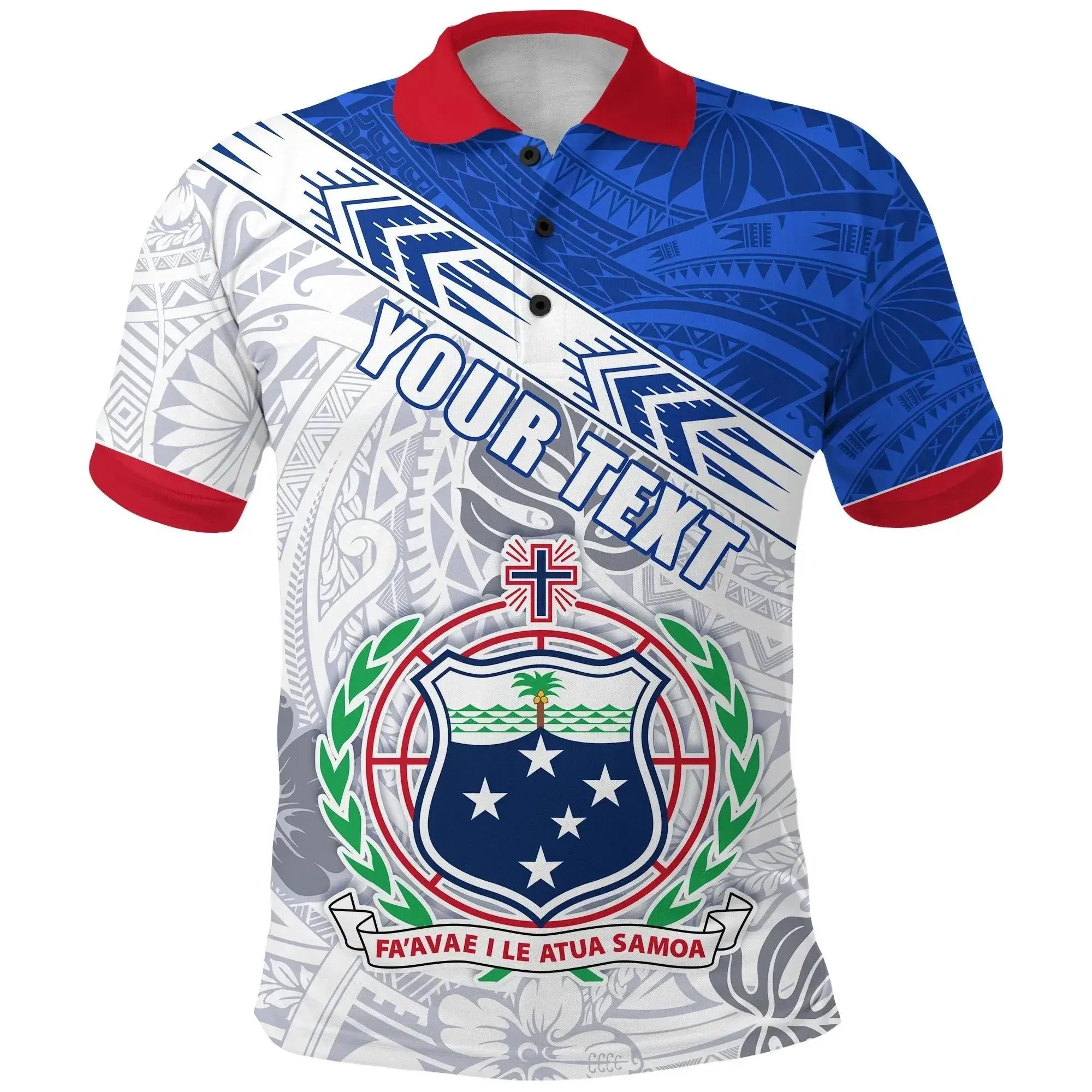 Alohawaii Shirt - Polo Shirt (Custom Personalised) Samoa Rugby Spirit Manu Samoa White K13