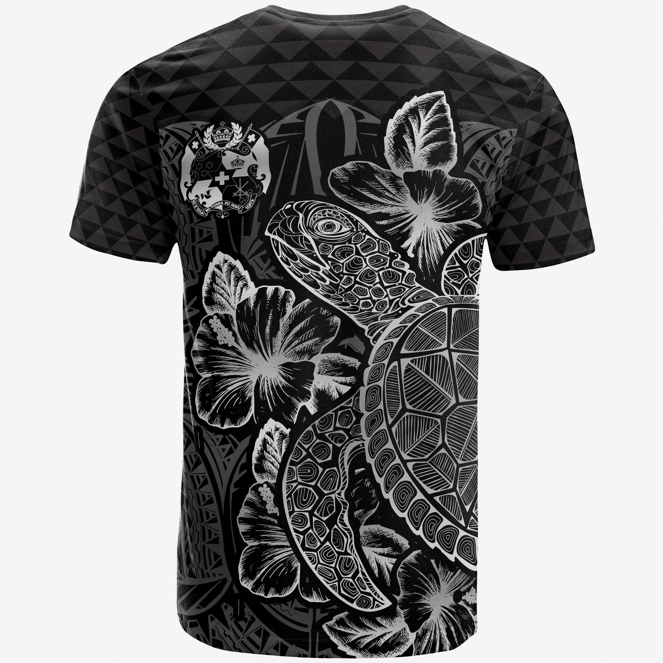 Alohawaii T-Shirt - Tee Tonga Polynesian - Turtle Hibiscus Black - BN39