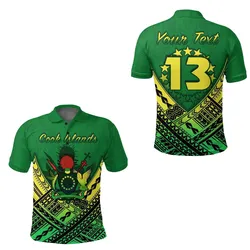 (Custom Personalised) Cook Islands Rugby Polo Shirt Simple Polynesian - Custom Text and Number LT13