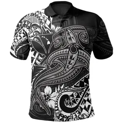 Hawaii Polynesian Polo Shirt - Kanaka Maoli White Shark Polynesian Tattoo