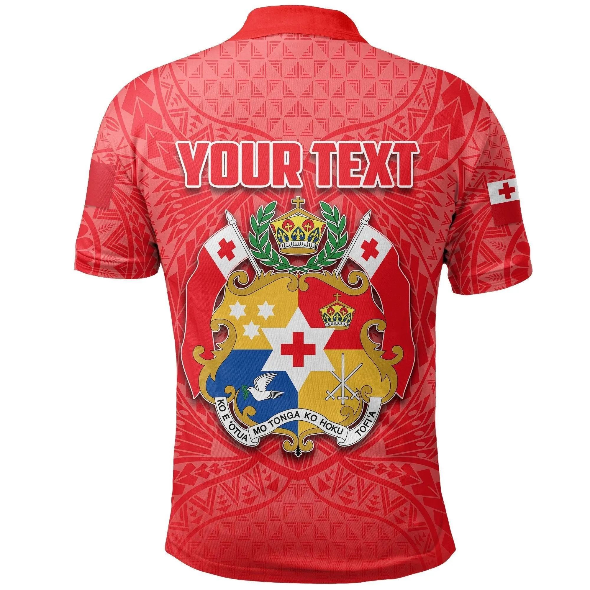 (Custom Personalised) Tonga Rugby Polo Shirt Polynesian With Coat Of Arms Style